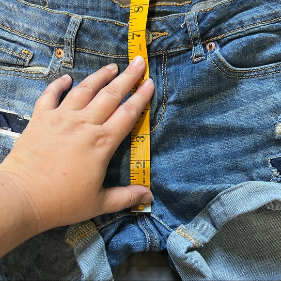 Aeropostale jean shorts midi denim distressed size 4 - Picture 3 of 7